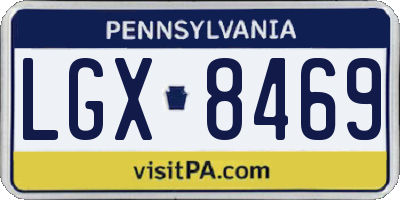 PA license plate LGX8469