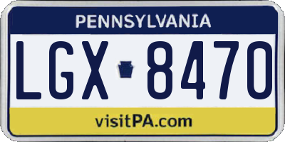PA license plate LGX8470