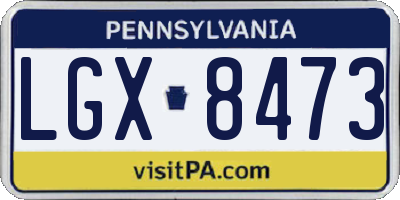 PA license plate LGX8473