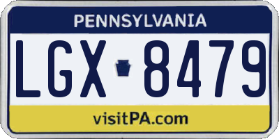 PA license plate LGX8479