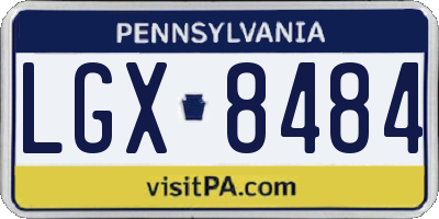 PA license plate LGX8484
