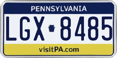 PA license plate LGX8485