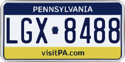 PA license plate LGX8488