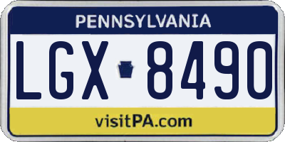 PA license plate LGX8490
