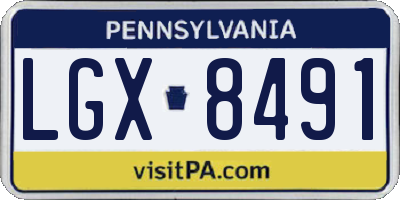 PA license plate LGX8491