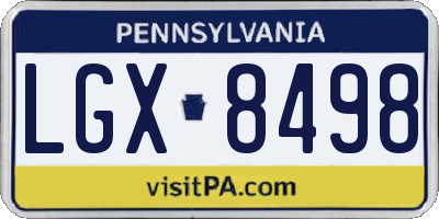 PA license plate LGX8498