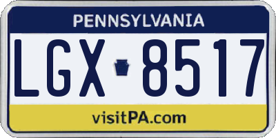 PA license plate LGX8517