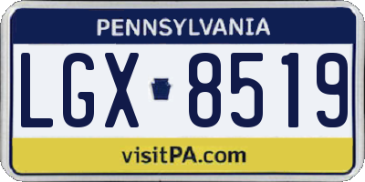 PA license plate LGX8519
