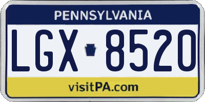 PA license plate LGX8520