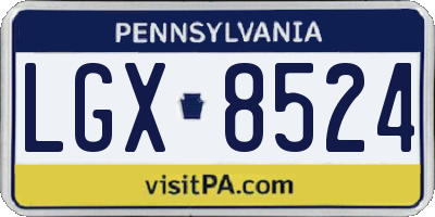 PA license plate LGX8524