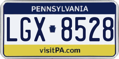PA license plate LGX8528