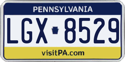 PA license plate LGX8529
