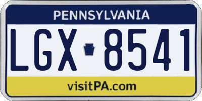 PA license plate LGX8541