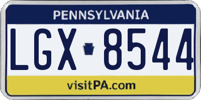 PA license plate LGX8544