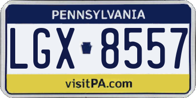 PA license plate LGX8557