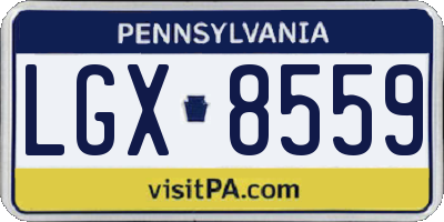 PA license plate LGX8559