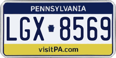 PA license plate LGX8569