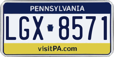 PA license plate LGX8571
