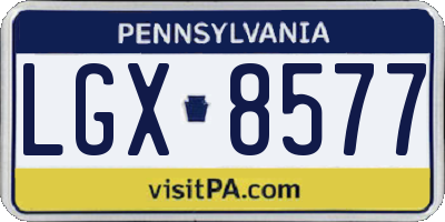 PA license plate LGX8577