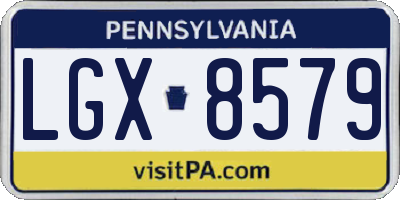 PA license plate LGX8579