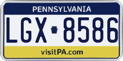 PA license plate LGX8586