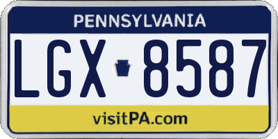 PA license plate LGX8587