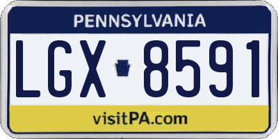 PA license plate LGX8591