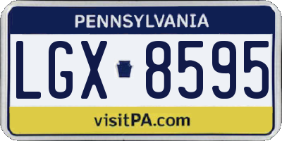 PA license plate LGX8595