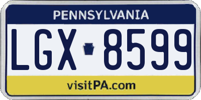 PA license plate LGX8599