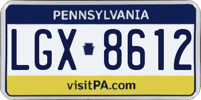PA license plate LGX8612