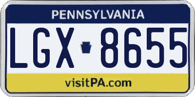 PA license plate LGX8655