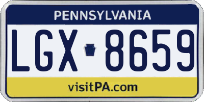 PA license plate LGX8659