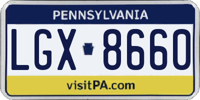 PA license plate LGX8660