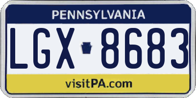 PA license plate LGX8683