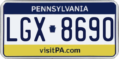 PA license plate LGX8690