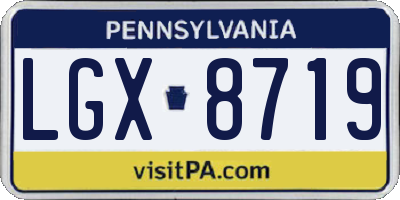 PA license plate LGX8719