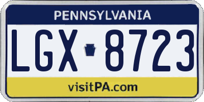PA license plate LGX8723