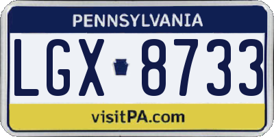 PA license plate LGX8733