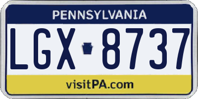 PA license plate LGX8737