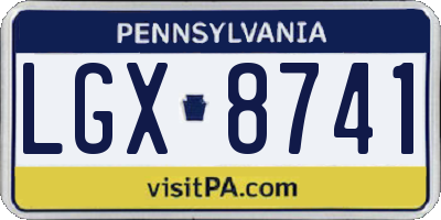 PA license plate LGX8741