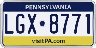 PA license plate LGX8771