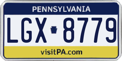 PA license plate LGX8779