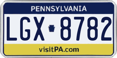 PA license plate LGX8782