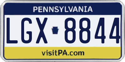 PA license plate LGX8844