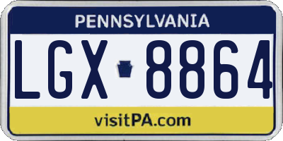 PA license plate LGX8864