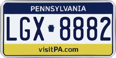 PA license plate LGX8882
