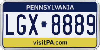 PA license plate LGX8889