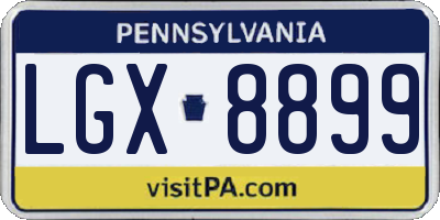 PA license plate LGX8899
