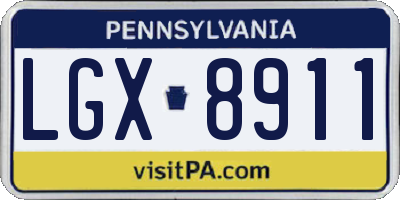 PA license plate LGX8911