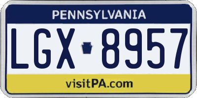 PA license plate LGX8957